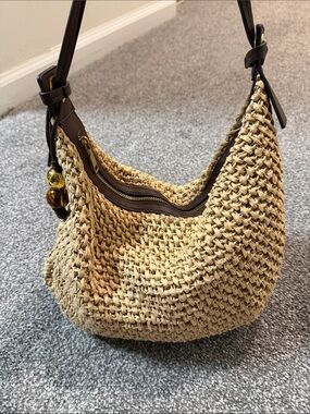 Zara Woven Shoulder Bag w/ Charm
